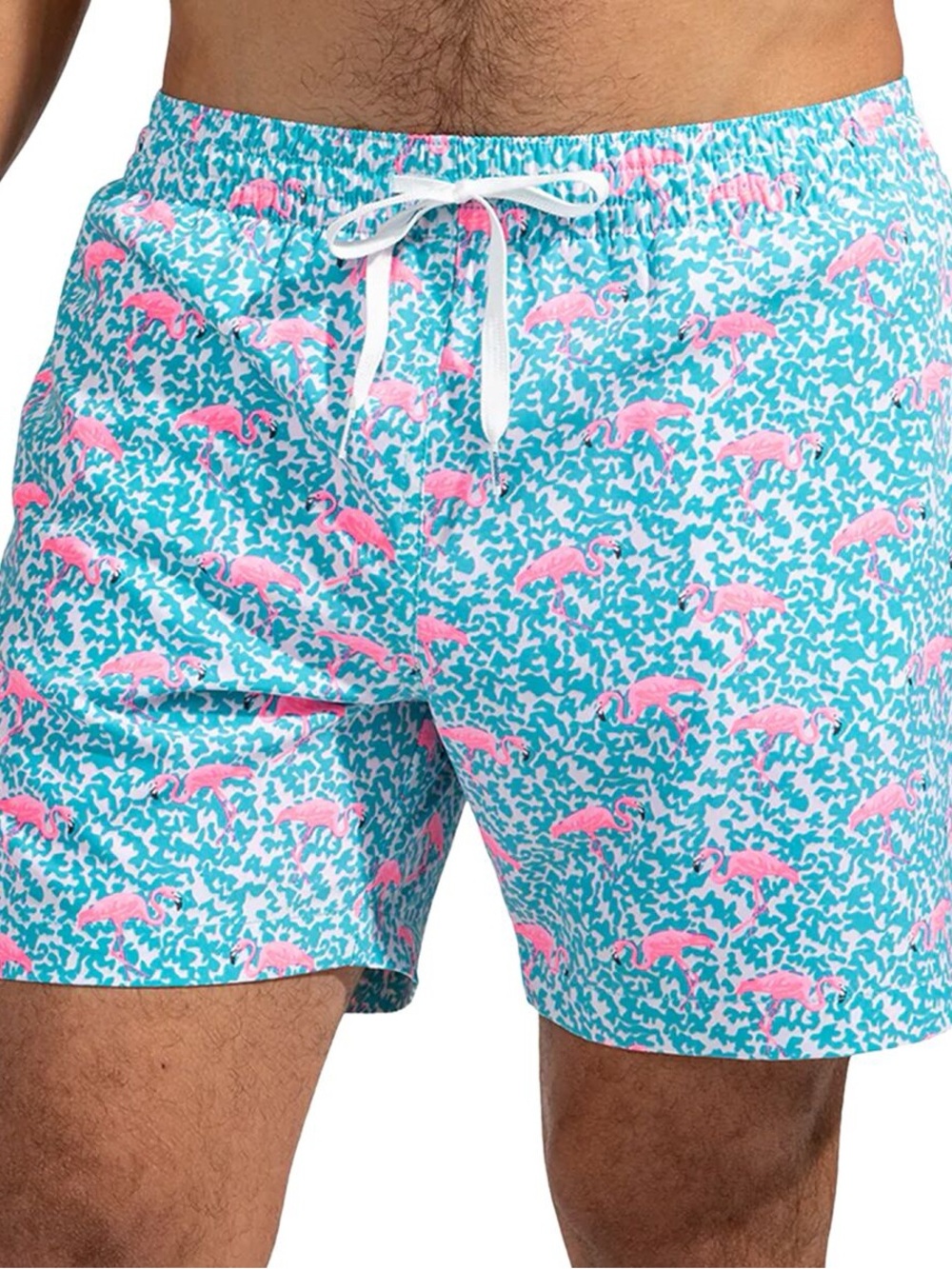 Chubbies Classic Lined 7” Inseam Swim Trunk Men's Large Flamingo Pockets